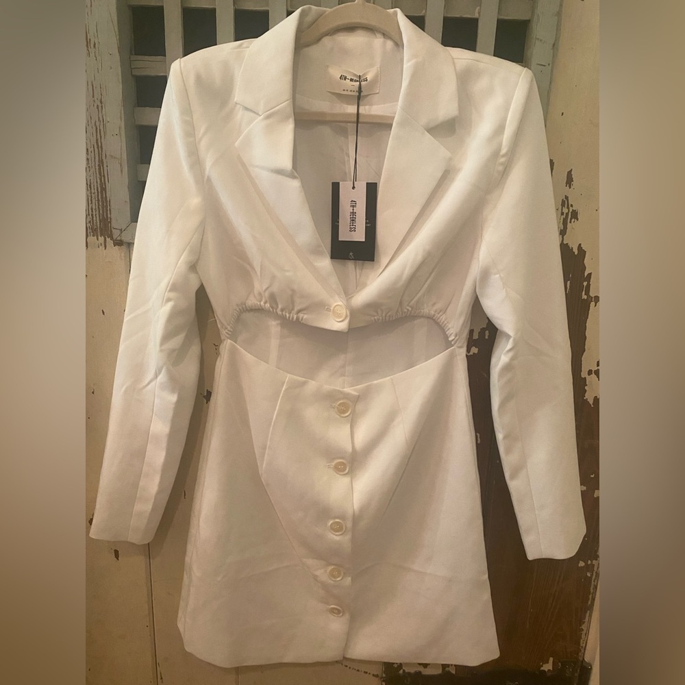 Elegant White Blazer Dress